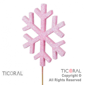ADORNO PINCHE COPO DE NIEVE GRANDE ROSA TELGO GIBRE x1